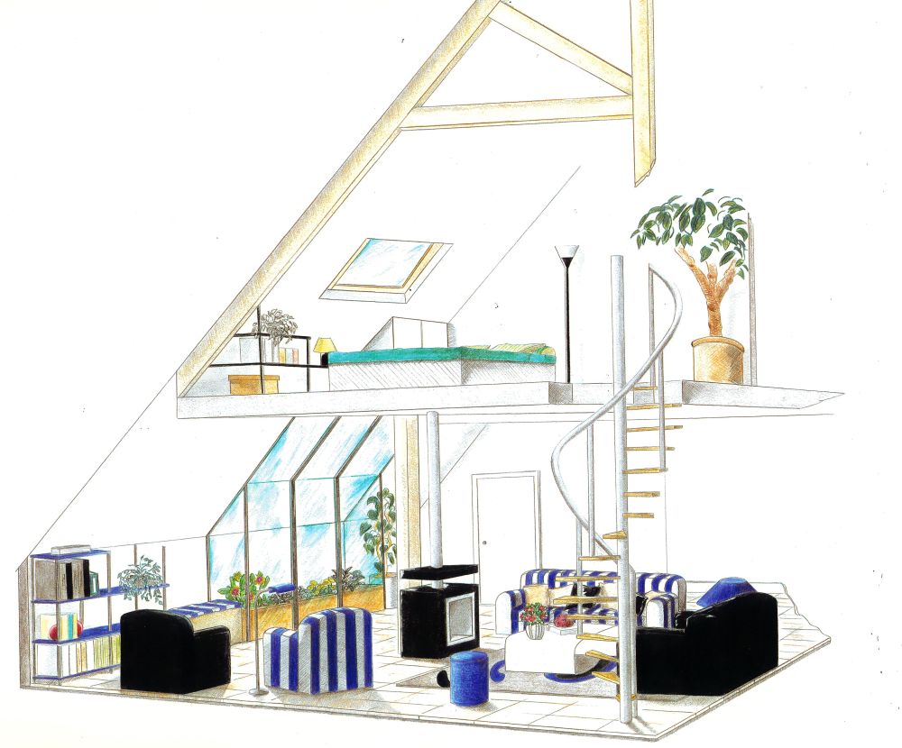 Croquis d'un aménagement intérieur Croquis d'un aménagement intérieur